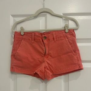 American Eagle Outfitters Women's Stretch Shortie Shorts Low Rise Coral